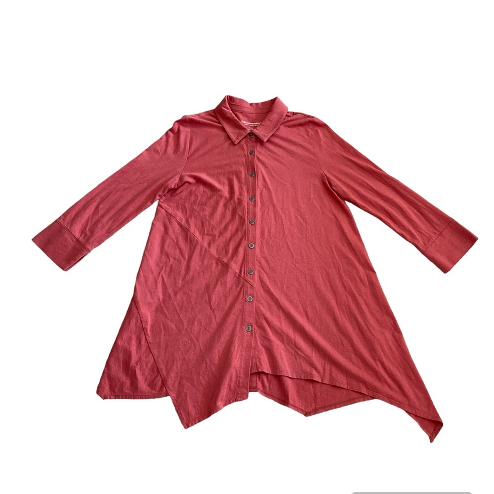 Soft Surroundings Women’s Size Medium Cotton Modal Button Up Tunic Top Blouse